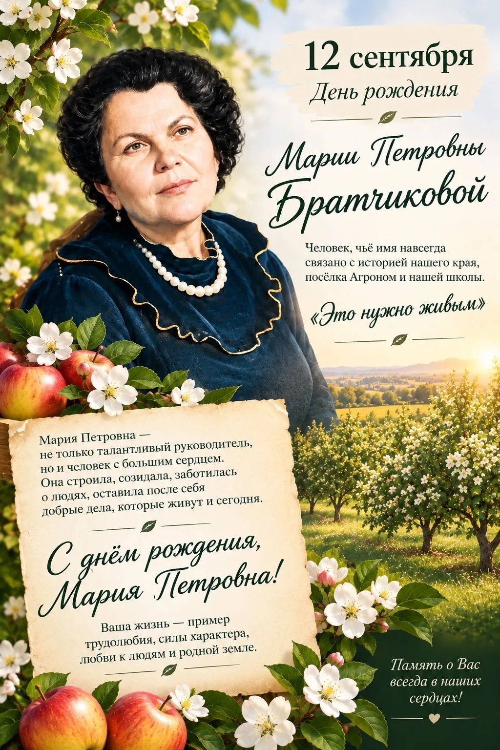🌿 12 сентября — день рождения Марии Петровны Братчиковой 🌿