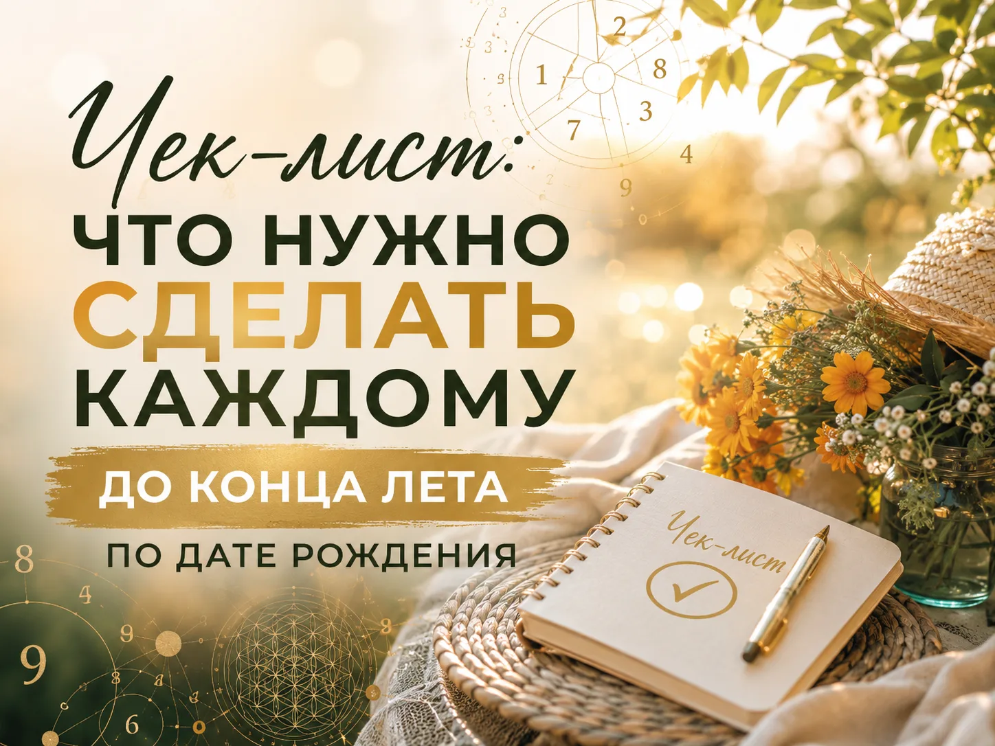 ✅ Чек-лист: что нужно успеть сделать до конца лета по дате рождения