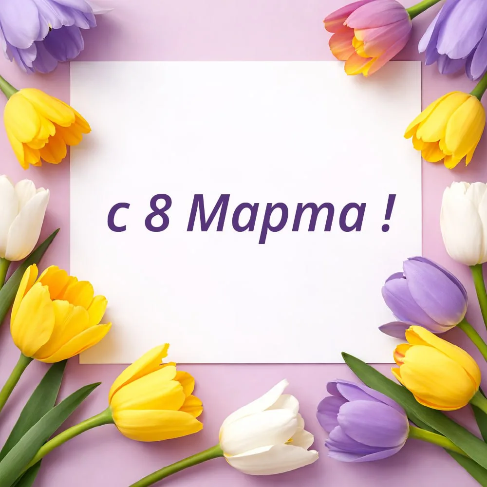 Дорогие женщины! Поздравляем вас с 8 Марта! 💐 Спасибо за заботу, силу, мудрость и тепло, которые вы 