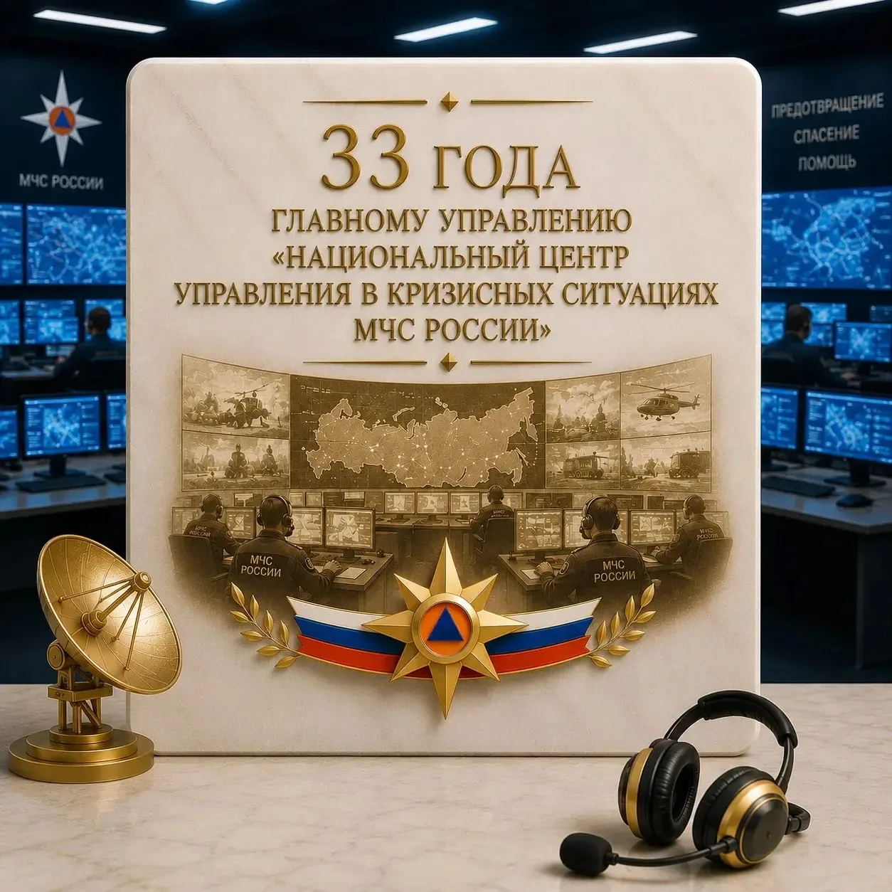Национальному центру управления в кризисных ситуациях МЧС России - 33 года