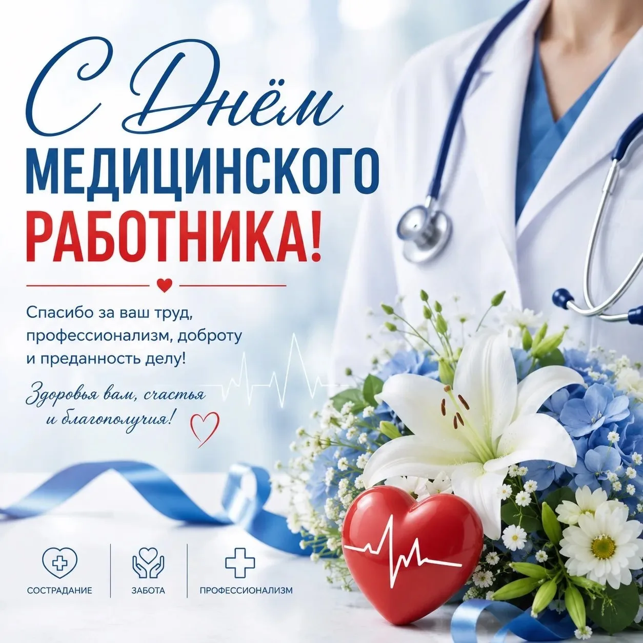 Уважаемые работники здравоохранения! 💐

Примите искренние поздравления с Днём медицинского работник
