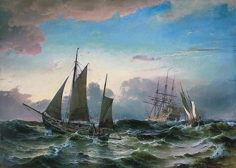Карл Фредерик Соренсен "Шведский линейный корабль Стокгольм" 1857 год.