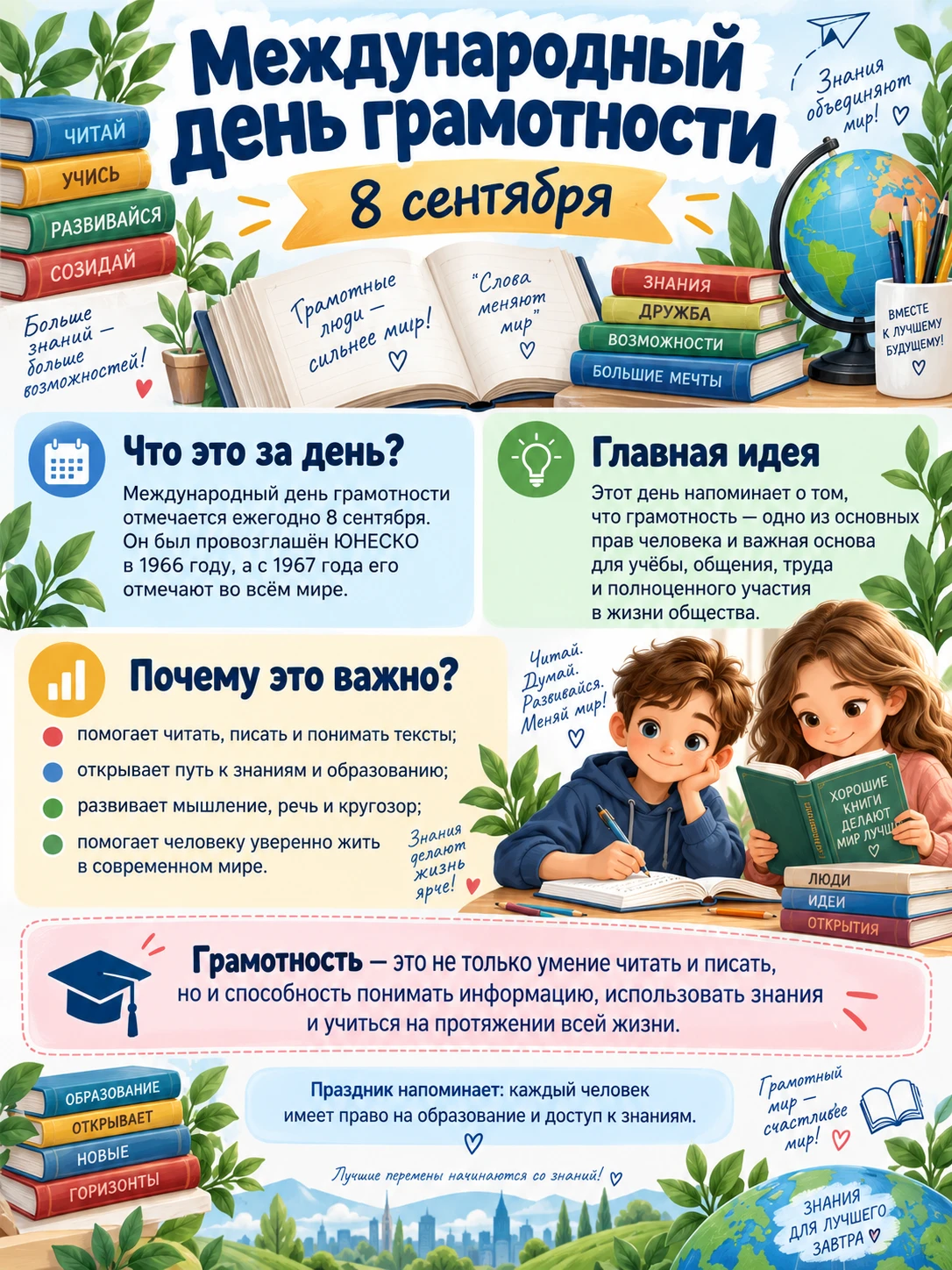 Международный день грамотности. Информационные плакаты к этому дню