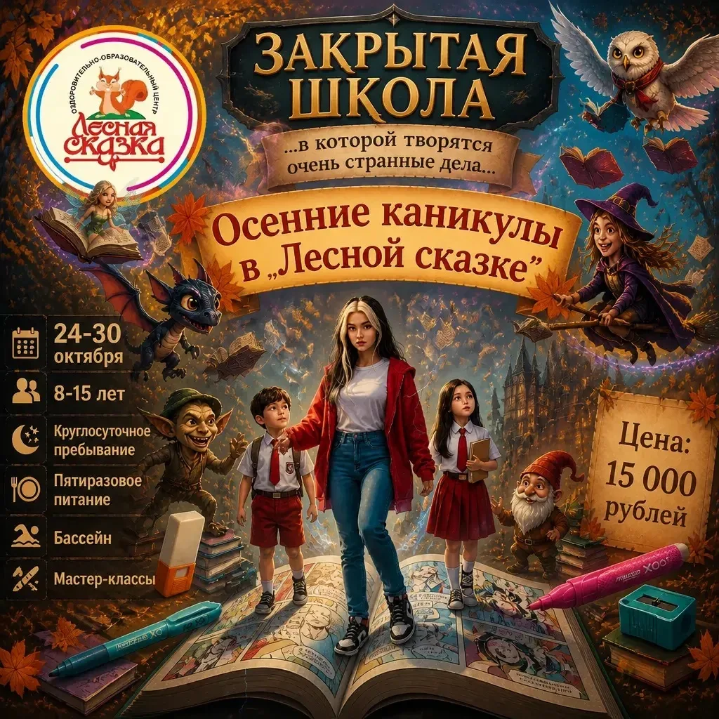 ПРИГЛАШАЕМ НА ОСЕННИЕ КАНИКУЛЫ В "ЛЕСНУЮ СКАЗКУ"!