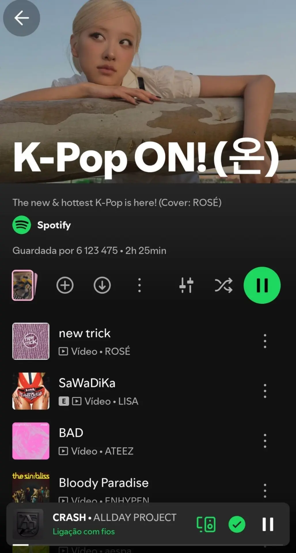 🌟 ‘CRASH’ официально был добавлен ​​в плейлист K-Pop ON! на spotify