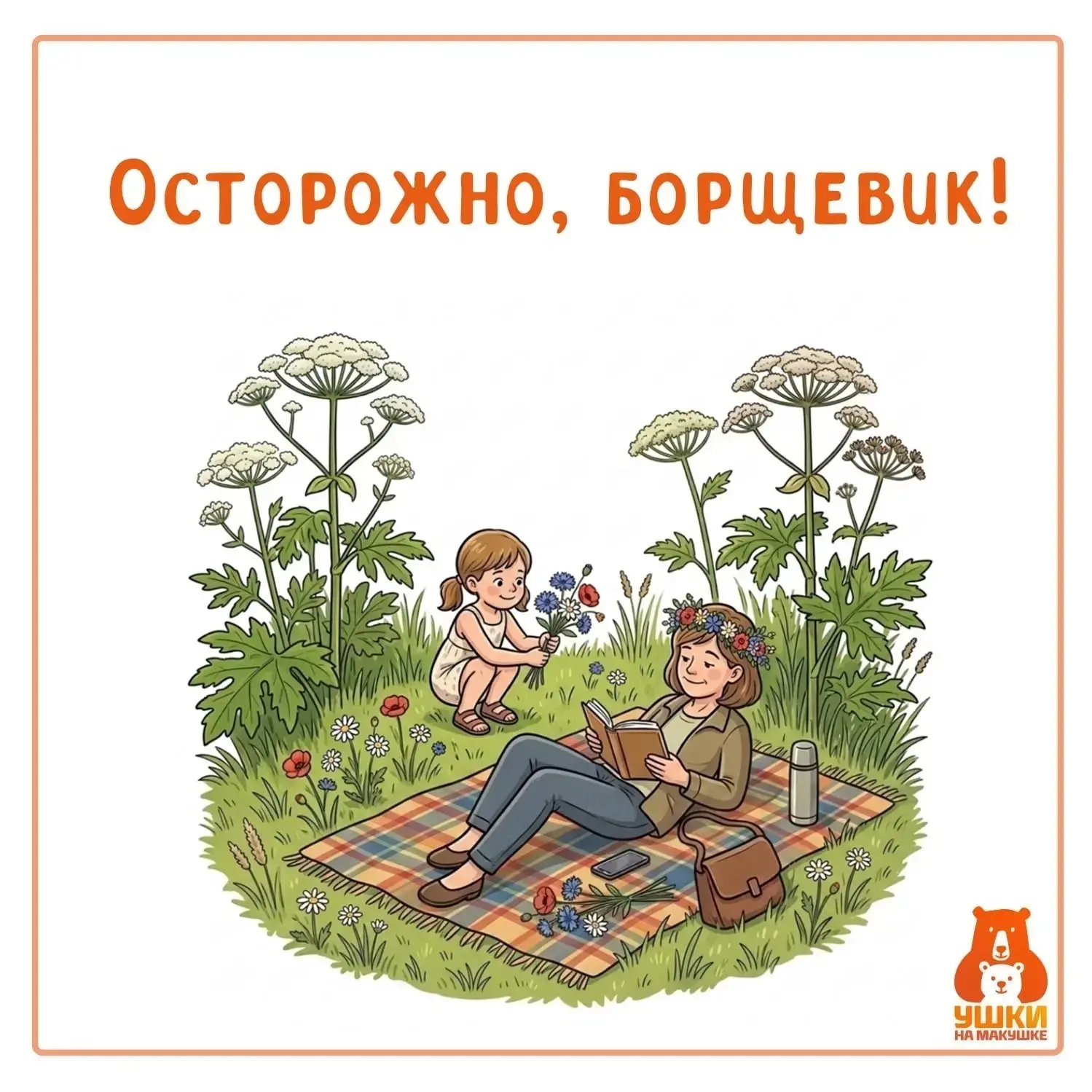 ОСТОРОЖНО, БОРЩЕВИК! 

🌿☀ Лето – время зелени и цветов. Красивые букеты, венки, походы в лес за гри