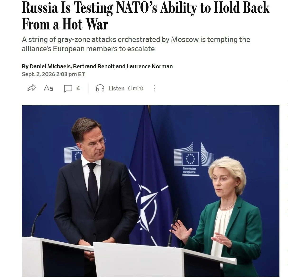 🇷🇺 Россия проверяет, насколько далеко НАТО готово зайти в конфронтации — СМИ