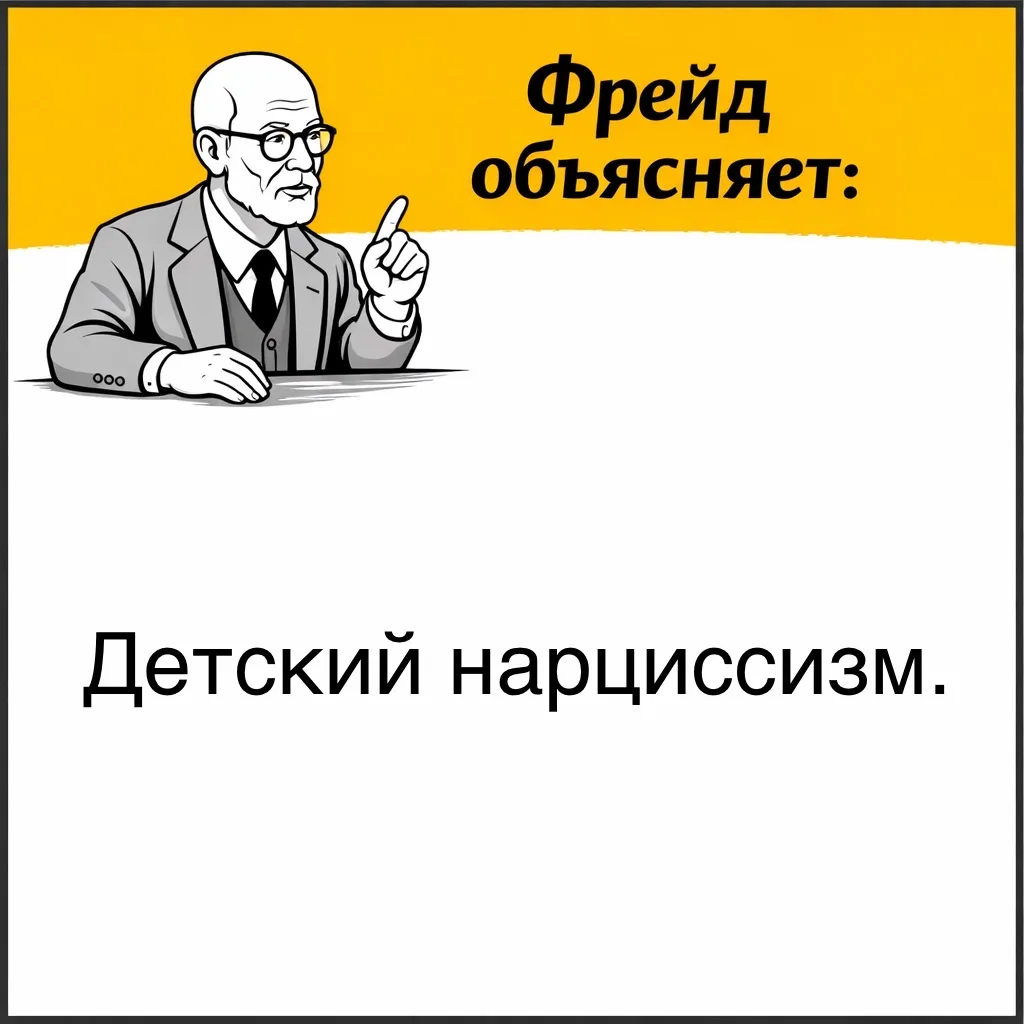 Фрейд считал, что в раннем детстве ребёнок естественно сосредоточен на себе: своих ощущениях, желани