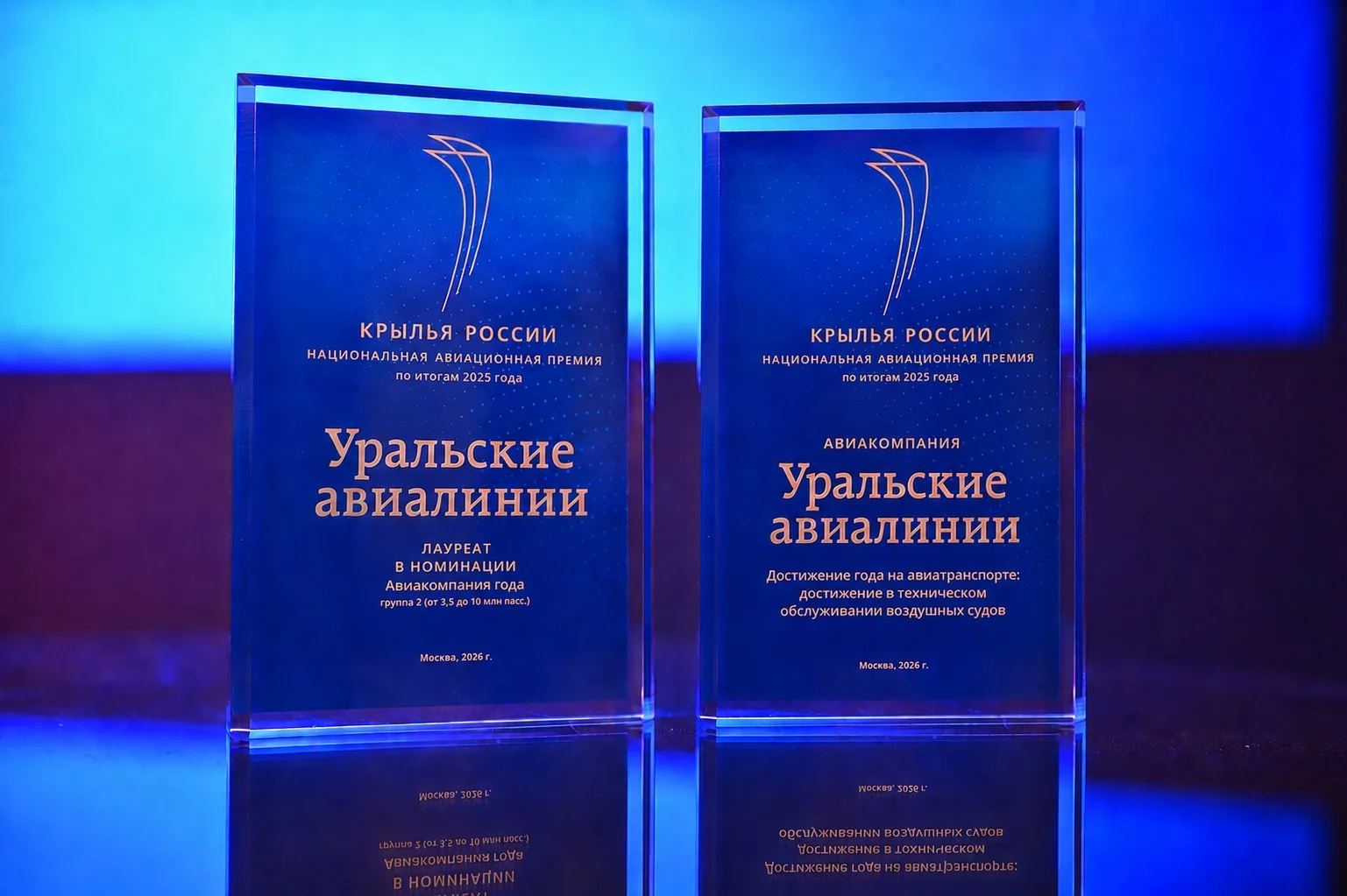 Двойной триумф: Уральские авиалинии стали лауреатами премии «Крылья России» в номинациях «Авиакомпан