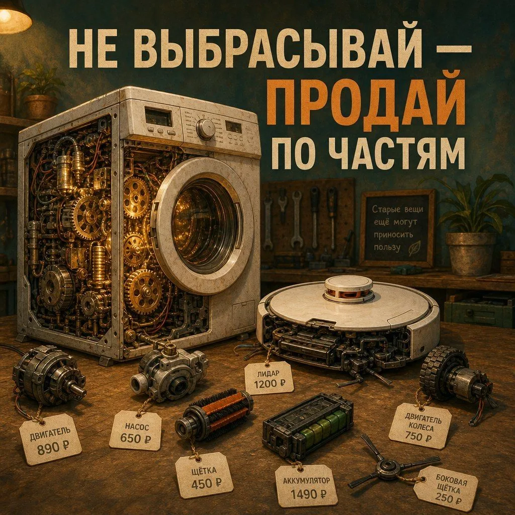 Сломанная стиралка на Авито уходит за 1000–4000 рублей, а в металлолом с неё — пара сотен. Разница в