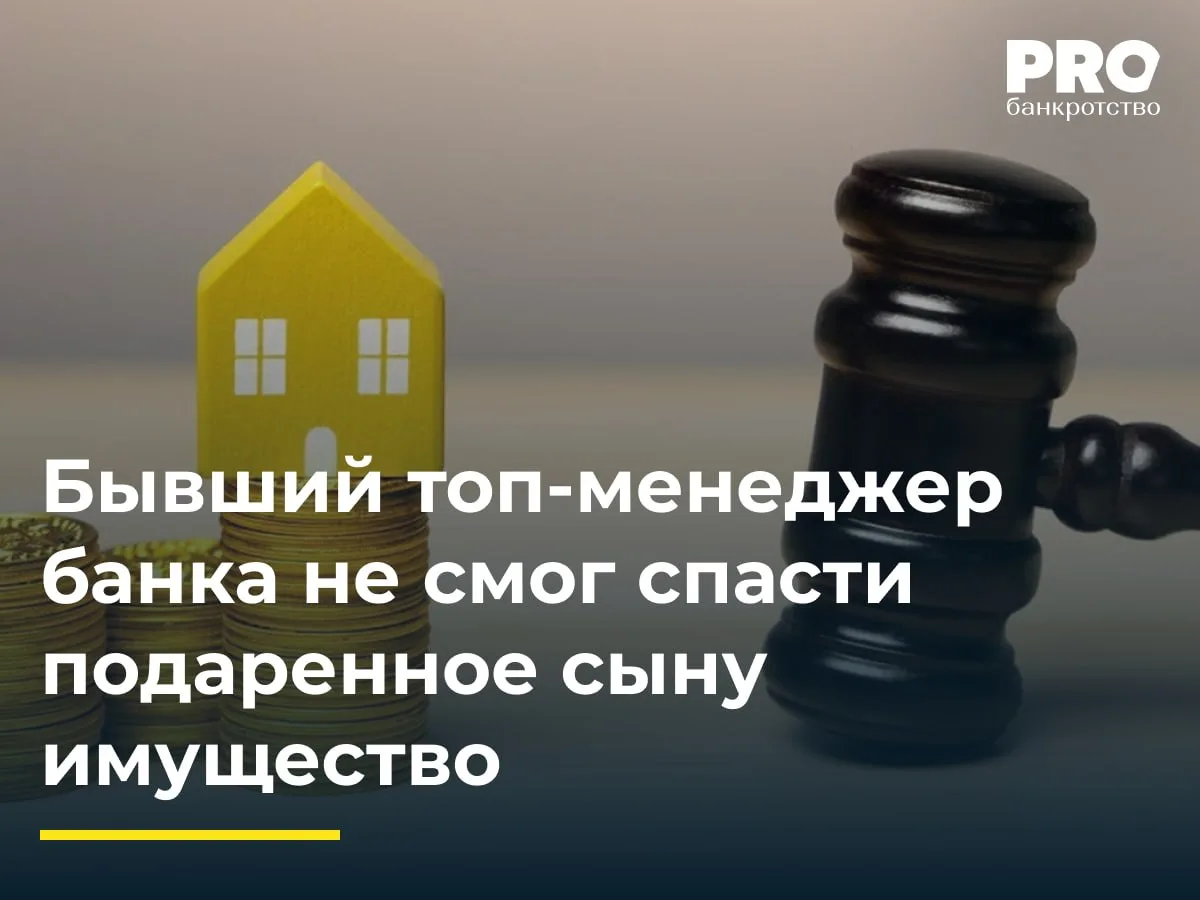 Бывший топ-менеджер банка не смог спасти подаренное сыну имущество