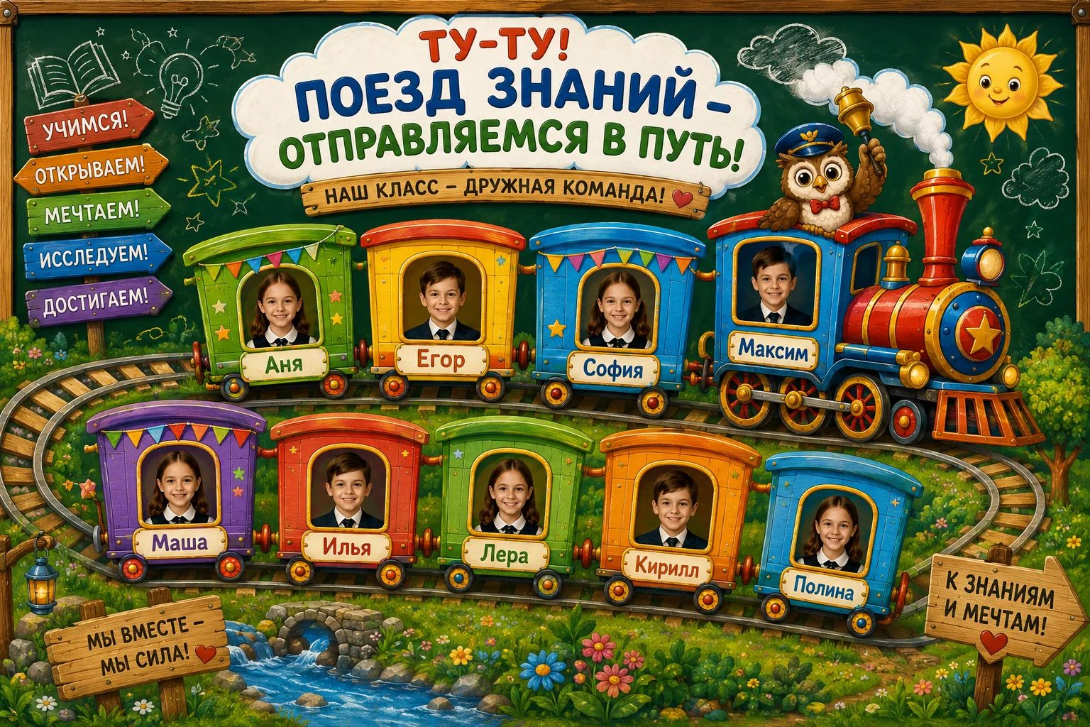 🎉 Идея оформления класса к 1 сентября: "Поезд открытий" 🚂