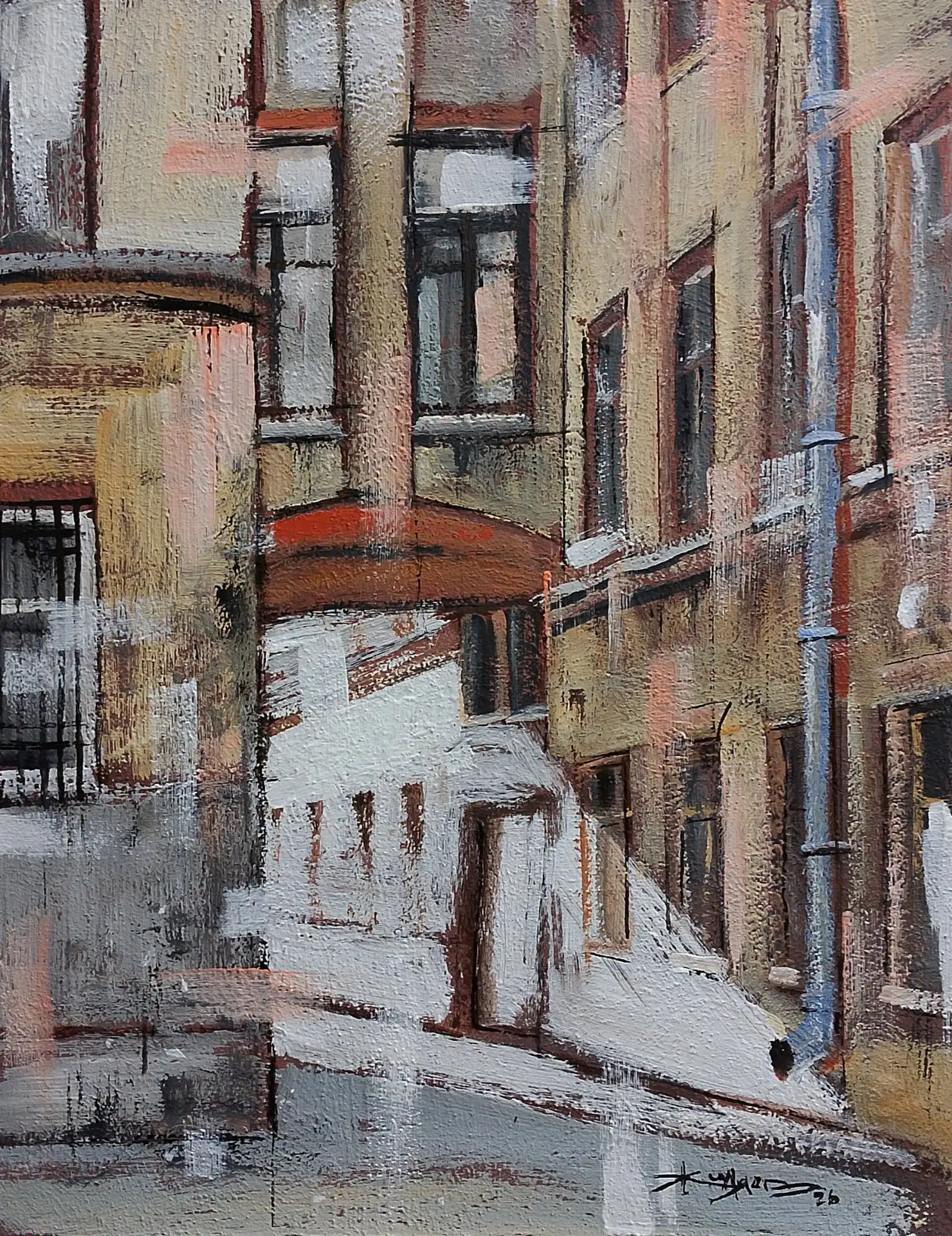 "Дворы Петроградки" 30х40 см. Холст, акрил. Художник Александр Жиляев