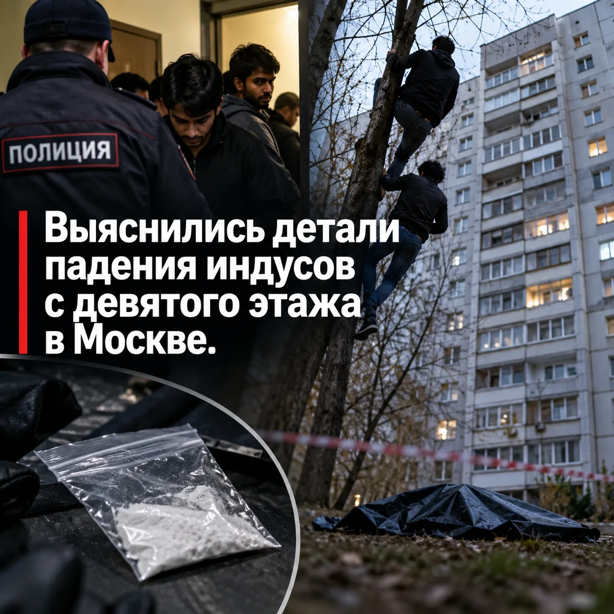 😨 Выяснились детали падения индусов с девятого этажа в Москве.