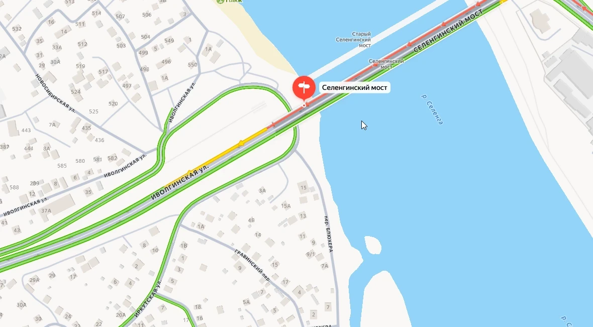 На Левом мосту в Улан-Удэ пробка из-за аварии
