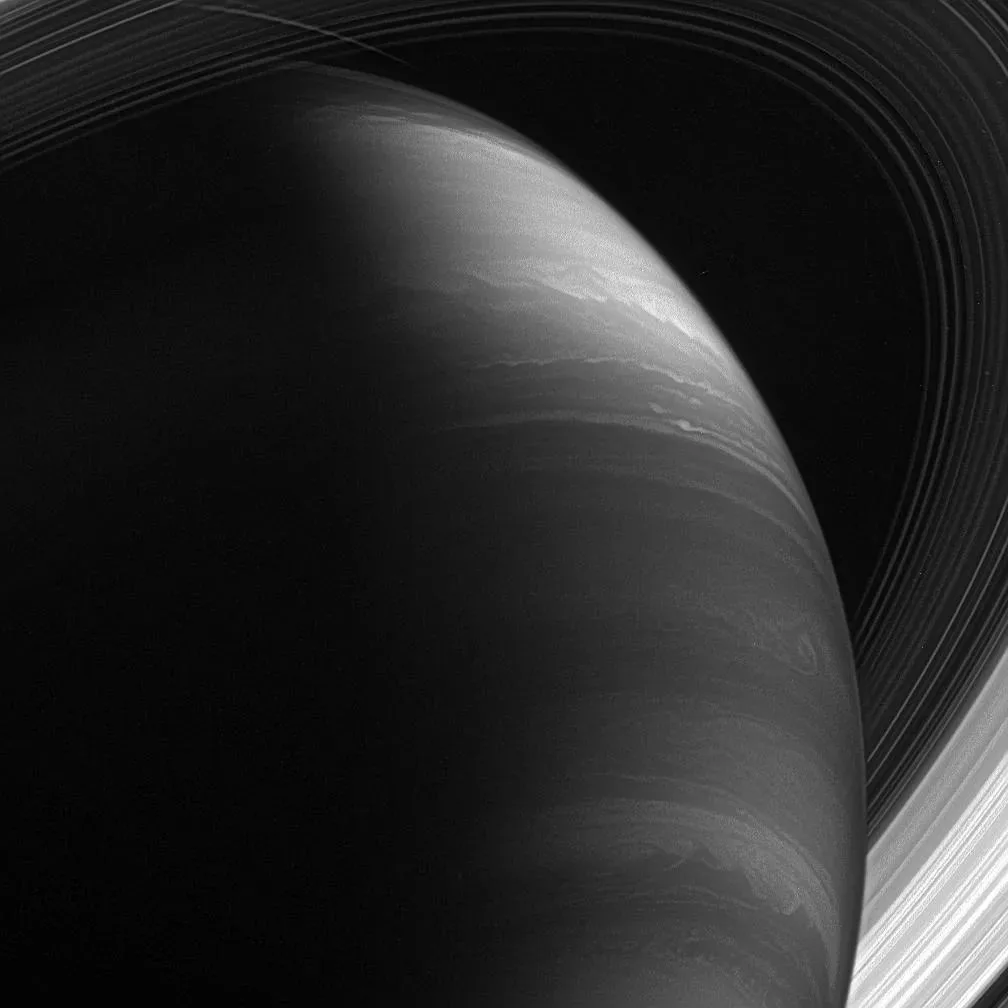 Изображение Сатурна, полученное широкоугольной камерой аппарата Cassini 30 января 2007 ...