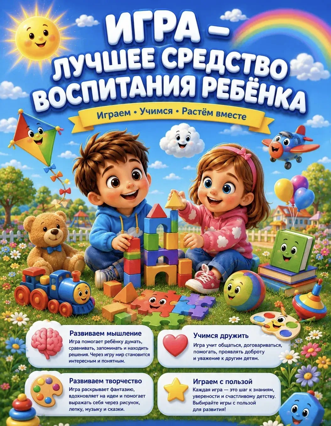 🎀Игра - это не просто развлечение, а ведущая деятельность дошкольника. Именно через иг...