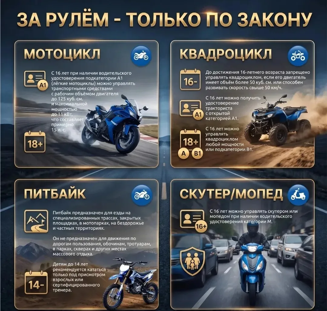 За рулем — только по закону!

🛑Уважаемые родители и дорогие школьники! Напоминаем о важном правиле 