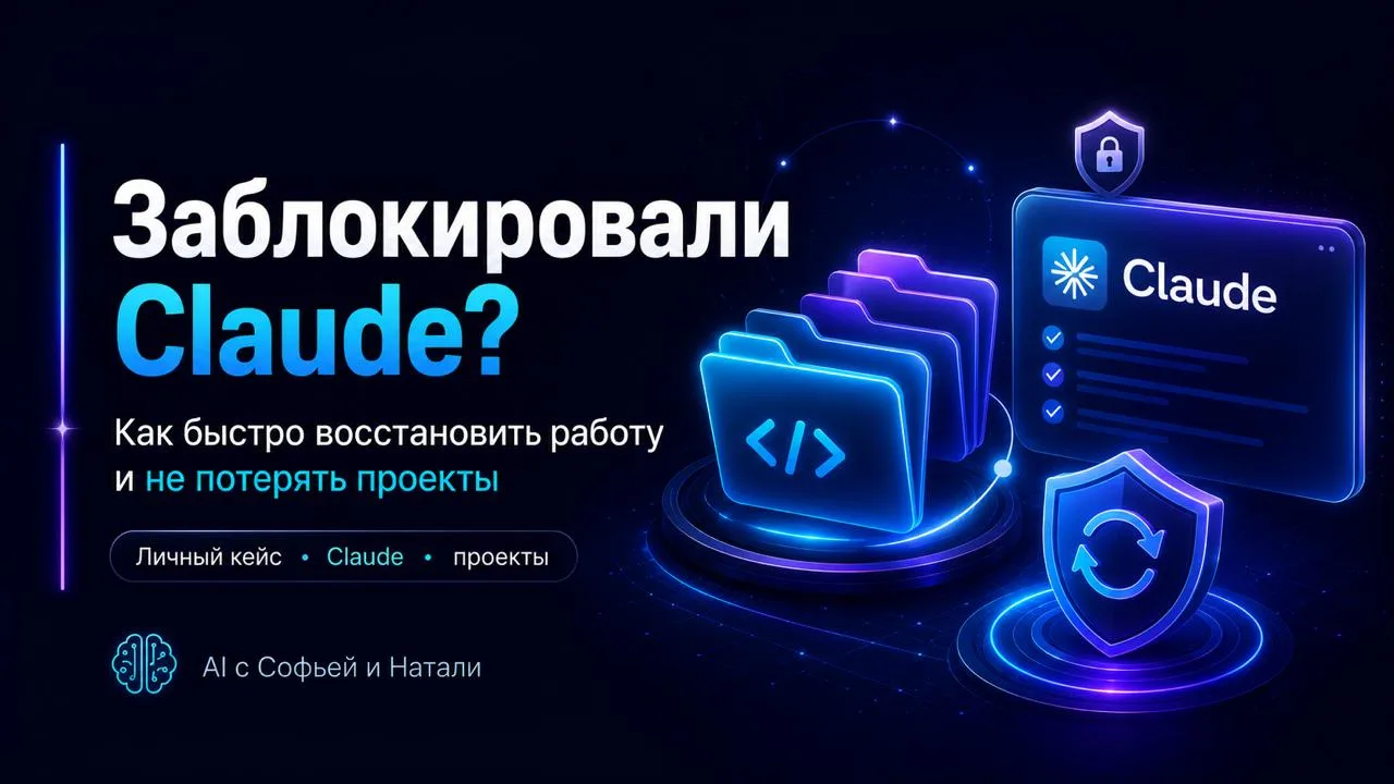 У меня заблокировали Claude Code. Все проекты потеряны?

Коллеги, на связи Натали.

На днях, как и у
