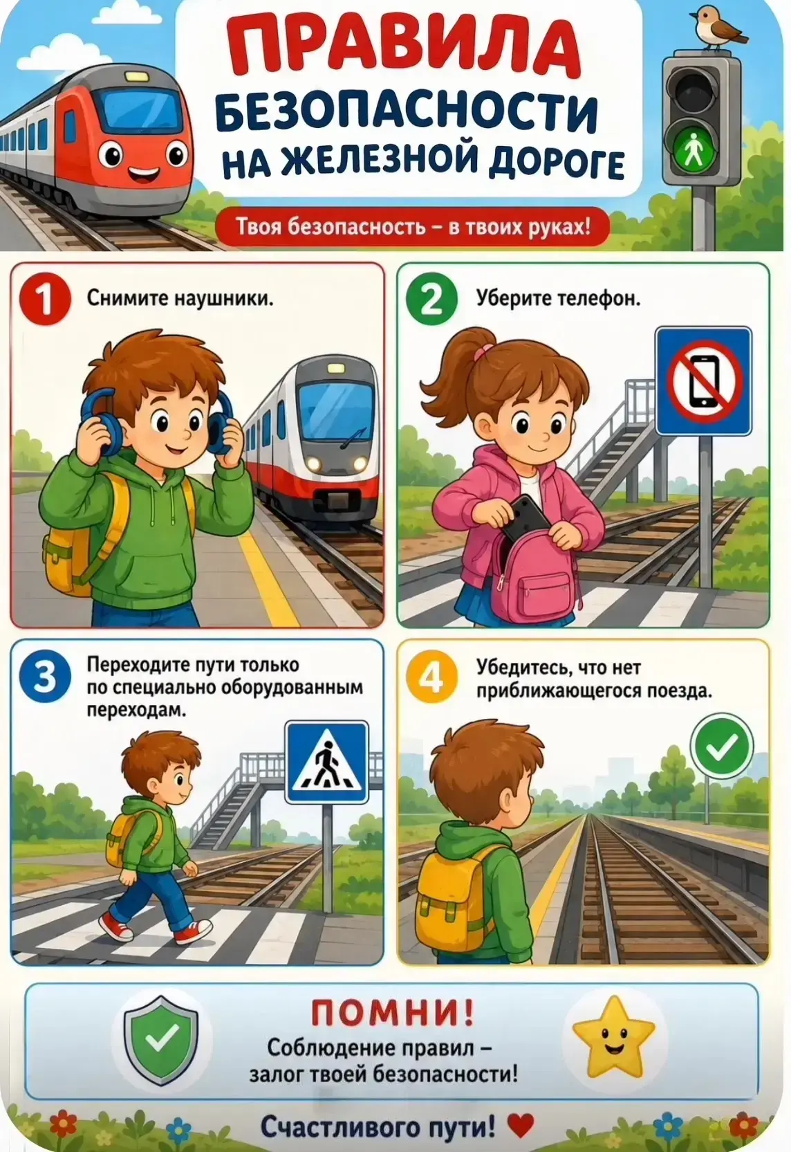 🚂 Безопасность на железной дороге: наушники и телефоны могут стоить жизни!