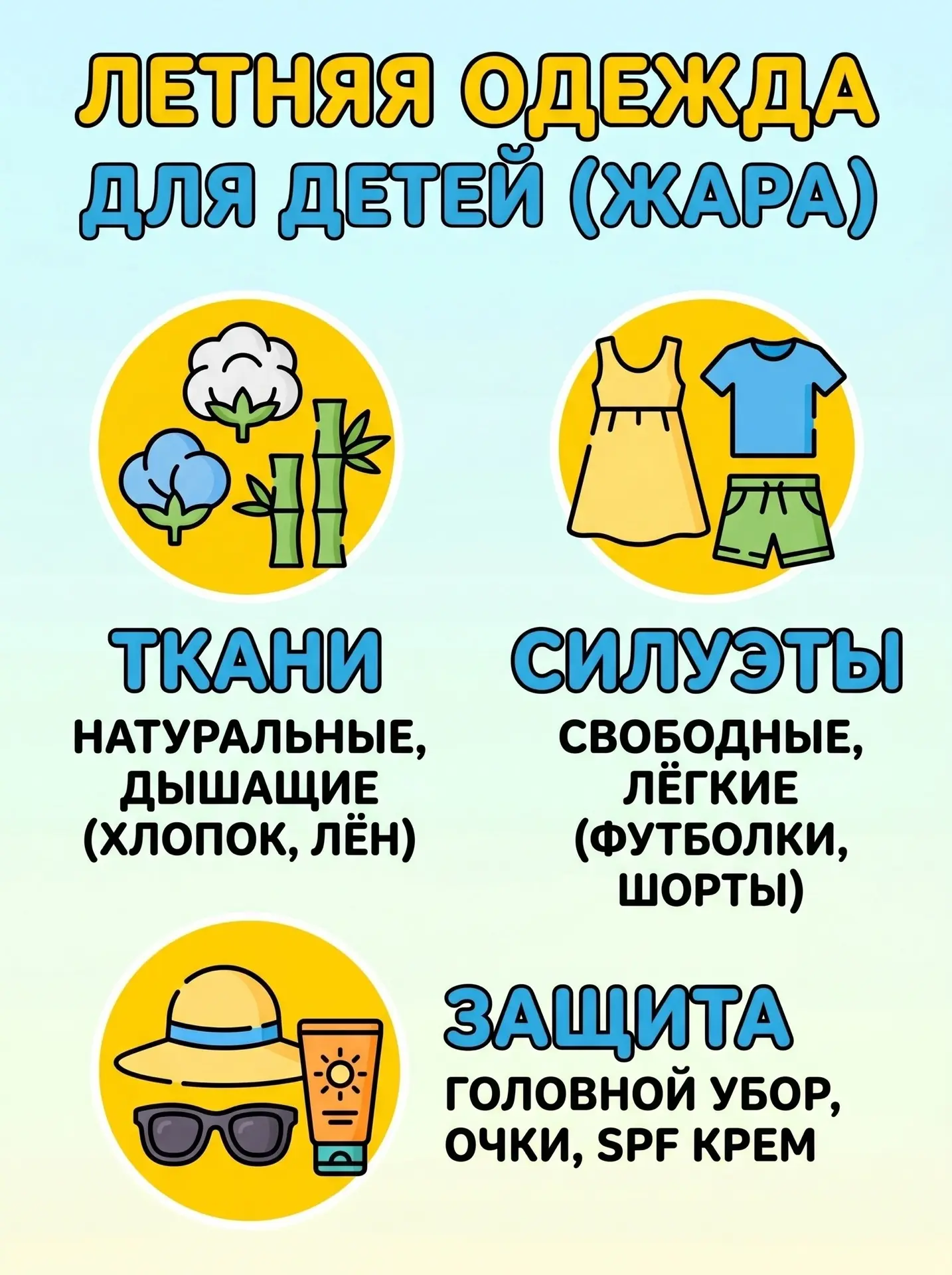 🌞 ДЕТСКАЯ ОДЕЖДА ЛЕТОМ: ЧТО ВАЖНО ЗНАТЬ РОДИТЕЛЯМ👶👧👦

Лето — время активных игр и прогулок! Чтоб