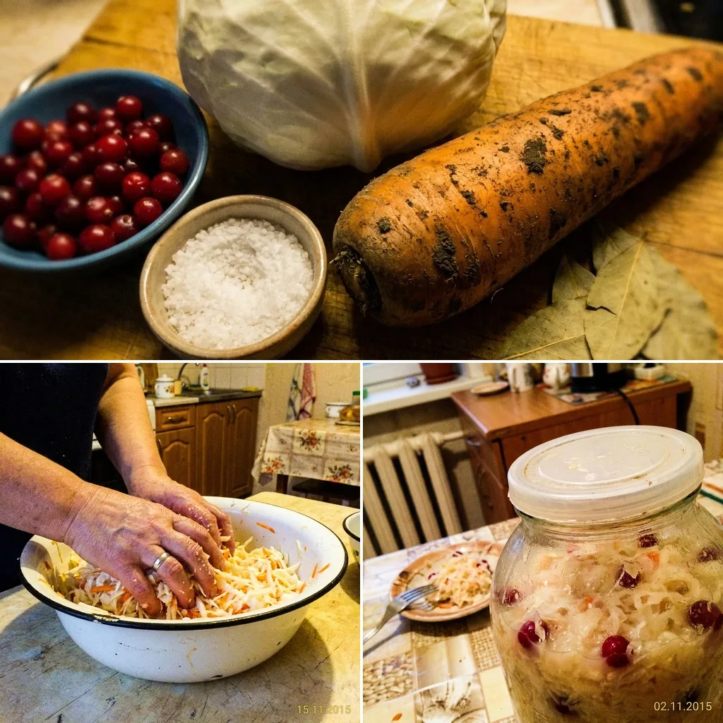 🥬 КАПУСТА КВАШЕНАЯ С КЛЮКВОЙ

Старинный способ квашения: капуста получается сочной, хрустящей, с пр