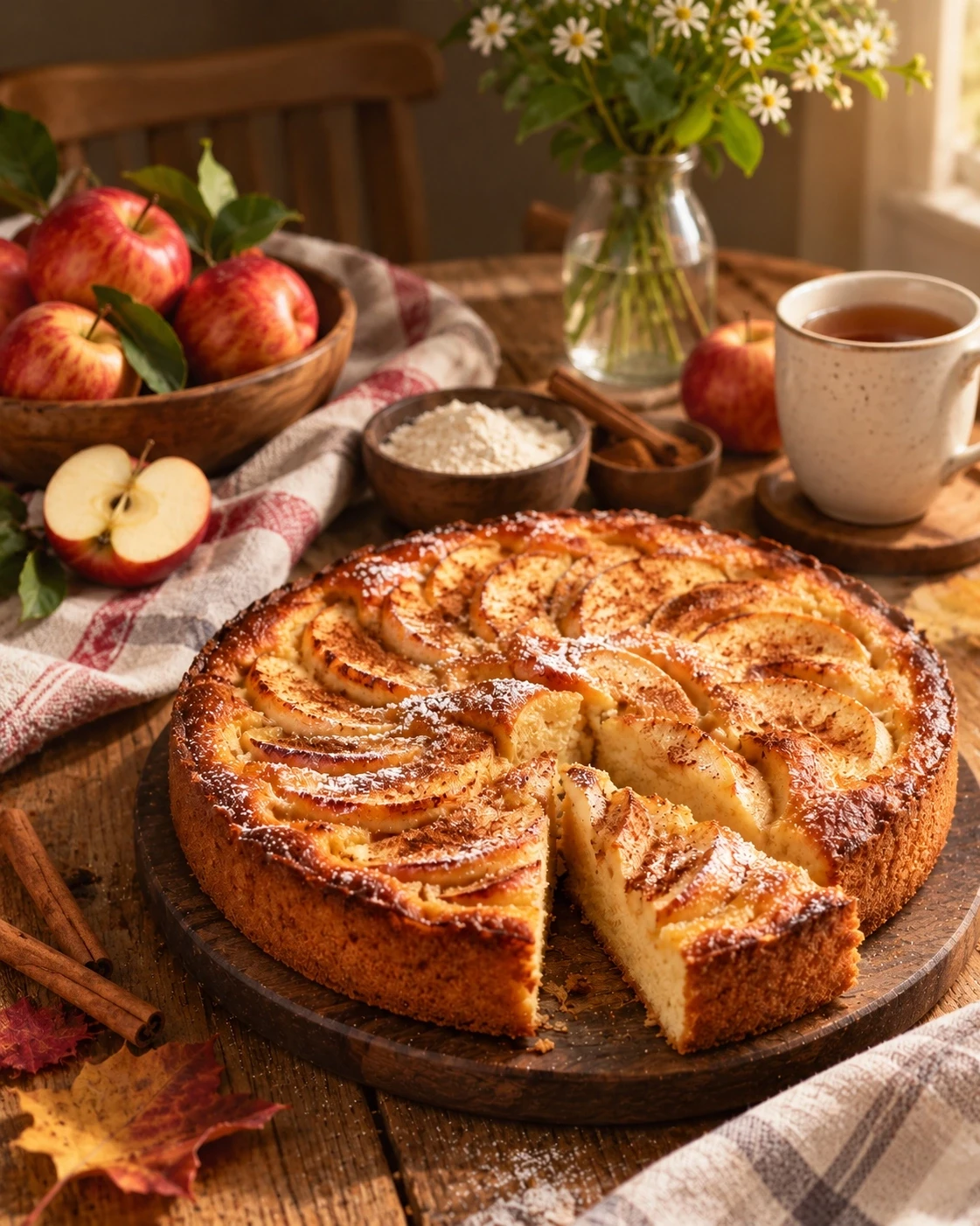 🍎 Вкус сентября — яблочный пирог с корицей