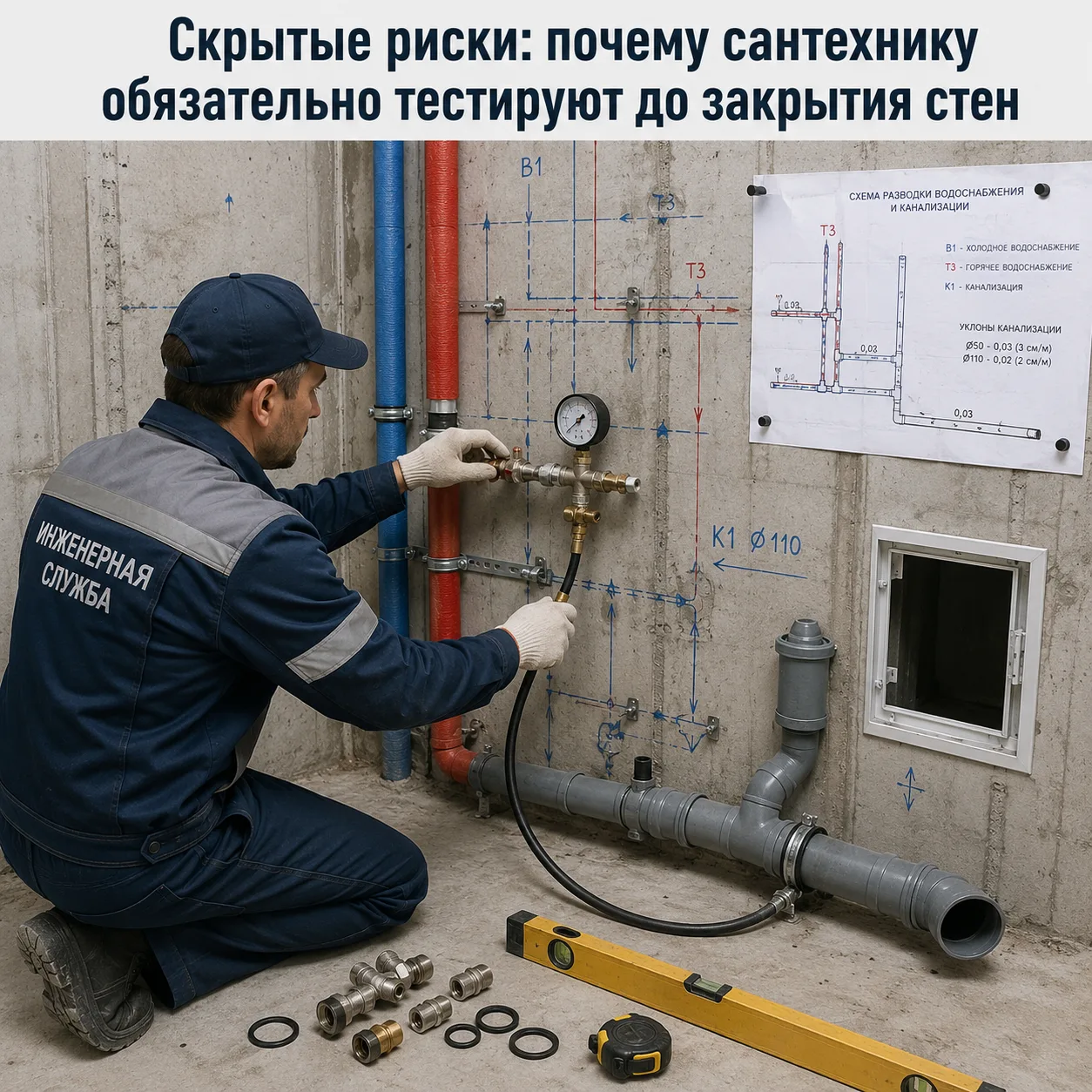 ❗ Почему важно тестировать сантехнику до закрытия стен