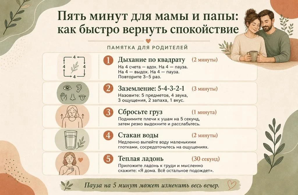 Пятиминутки для родителей: спасение от тревожности в суете будней
Родительство – это бесконечный мар