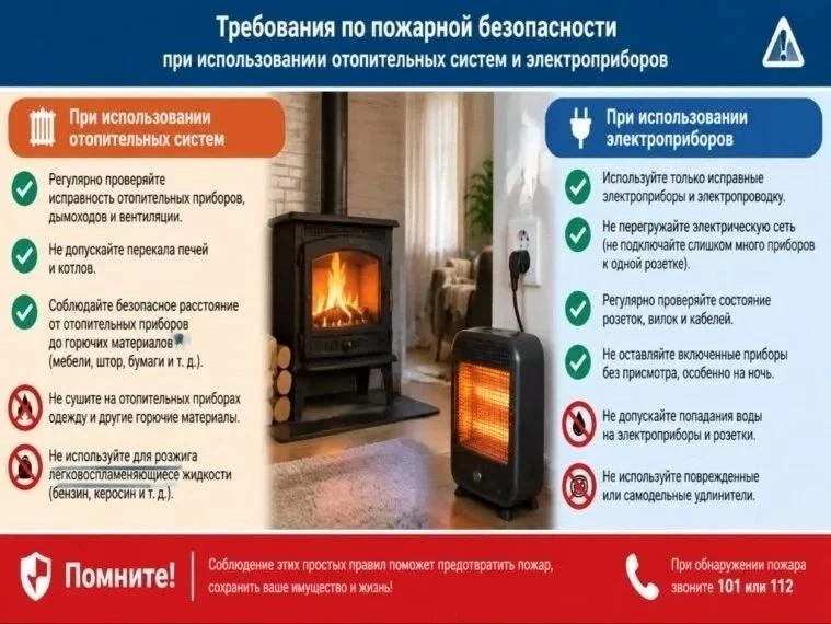Требования по пожарной безопасности при использовании отопительных систем и электроприб...