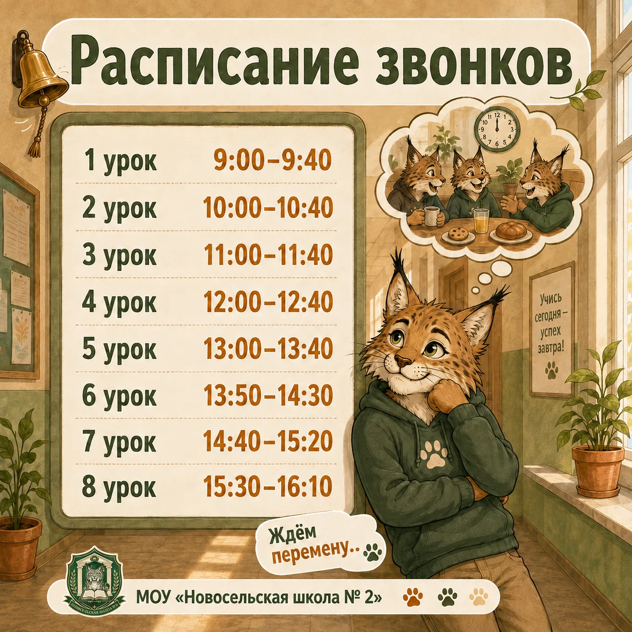 🔔 Расписание звонков — сохраняем!