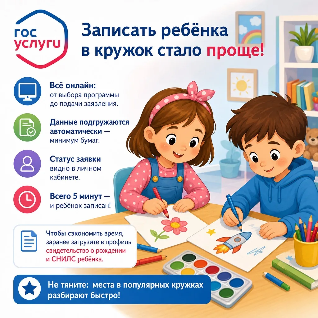 🎨 Записать ребёнка в кружок стало проще!