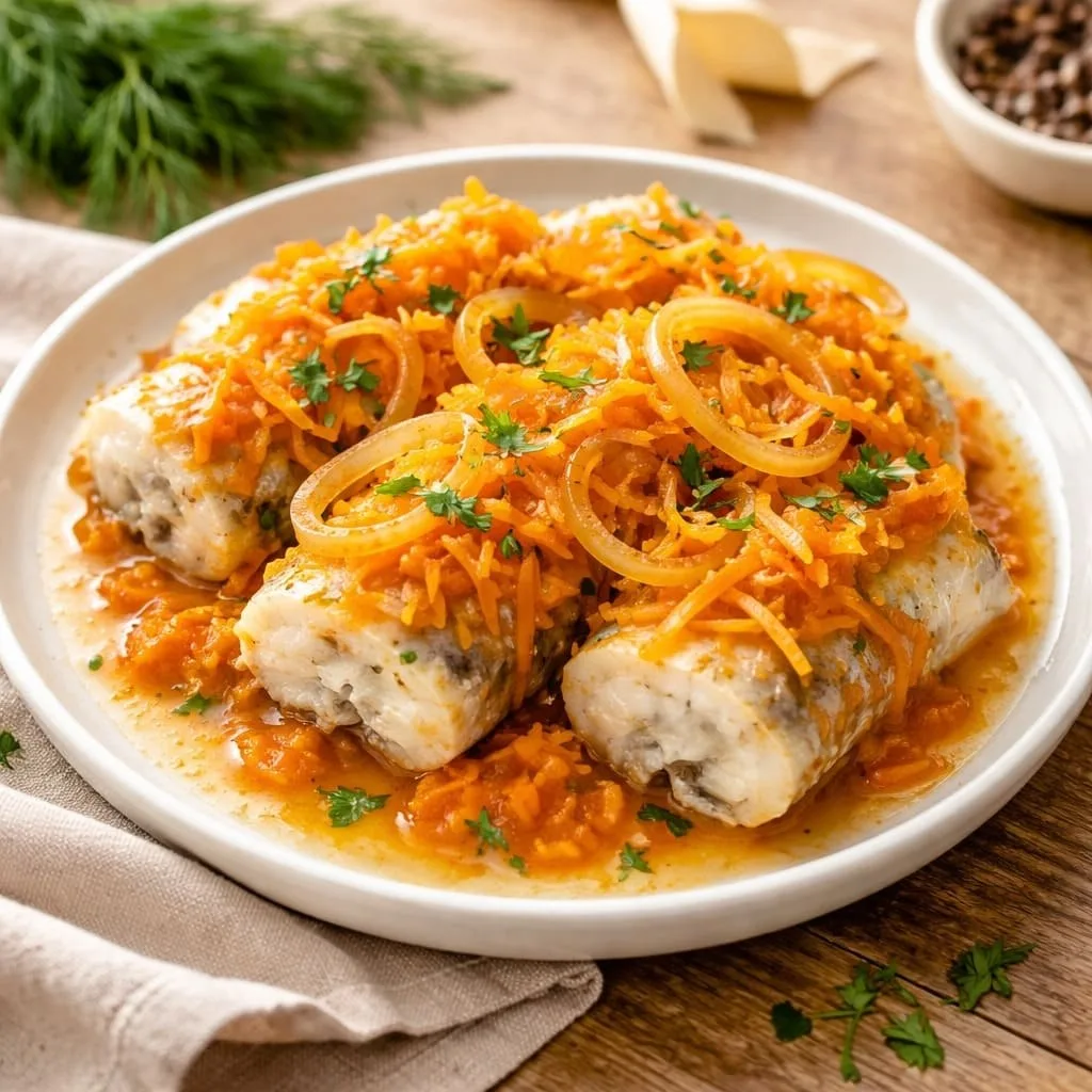 ХЕК, ТУШЕНЫЙ С МОРКОВЬЮ И ЛУКОМ 🐟😋