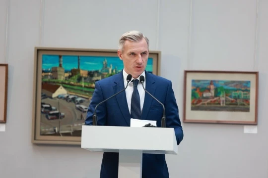 Делегация Монастырщинского округа, которую возглавил Глава округа Виктор Борисович Тито...