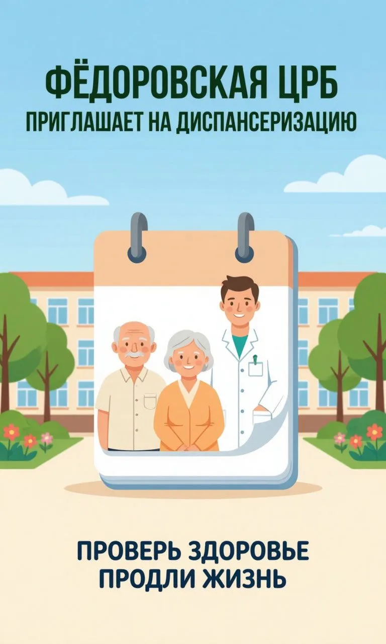 Жители Фёдоровского района 65+! 🌿Август — самый удобный месяц для диспансеризации. Теп...