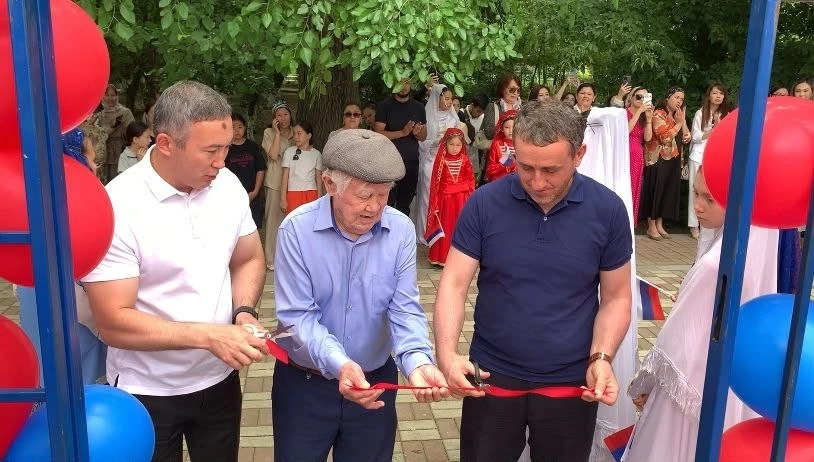 В Ногайском районе открыли новую спортивную площадку, построенную по госпрограмме компл...