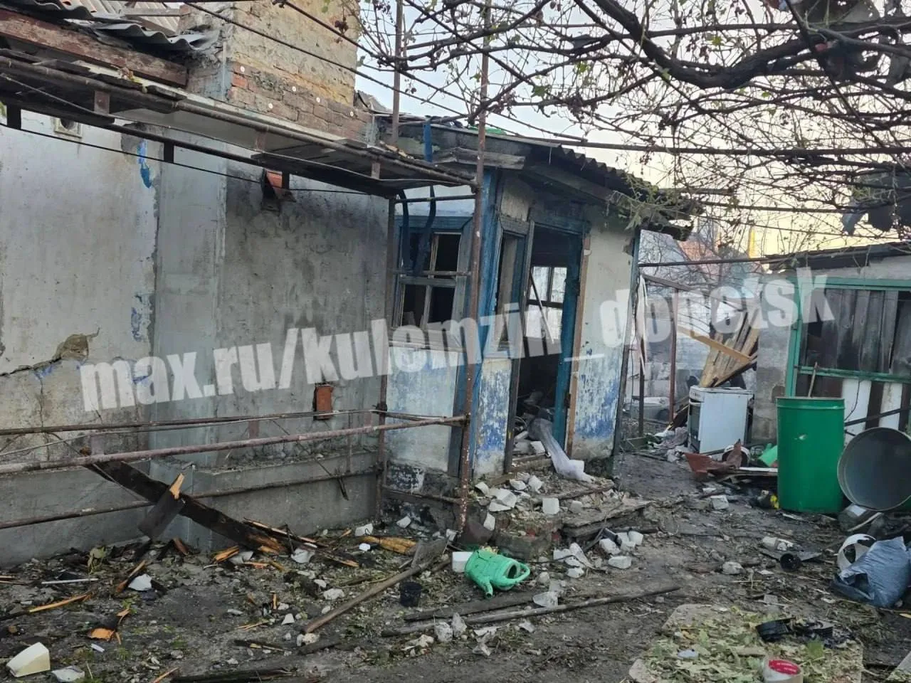 Последствия ночной атаки БПЛА в Куйбышевском районе Донецка