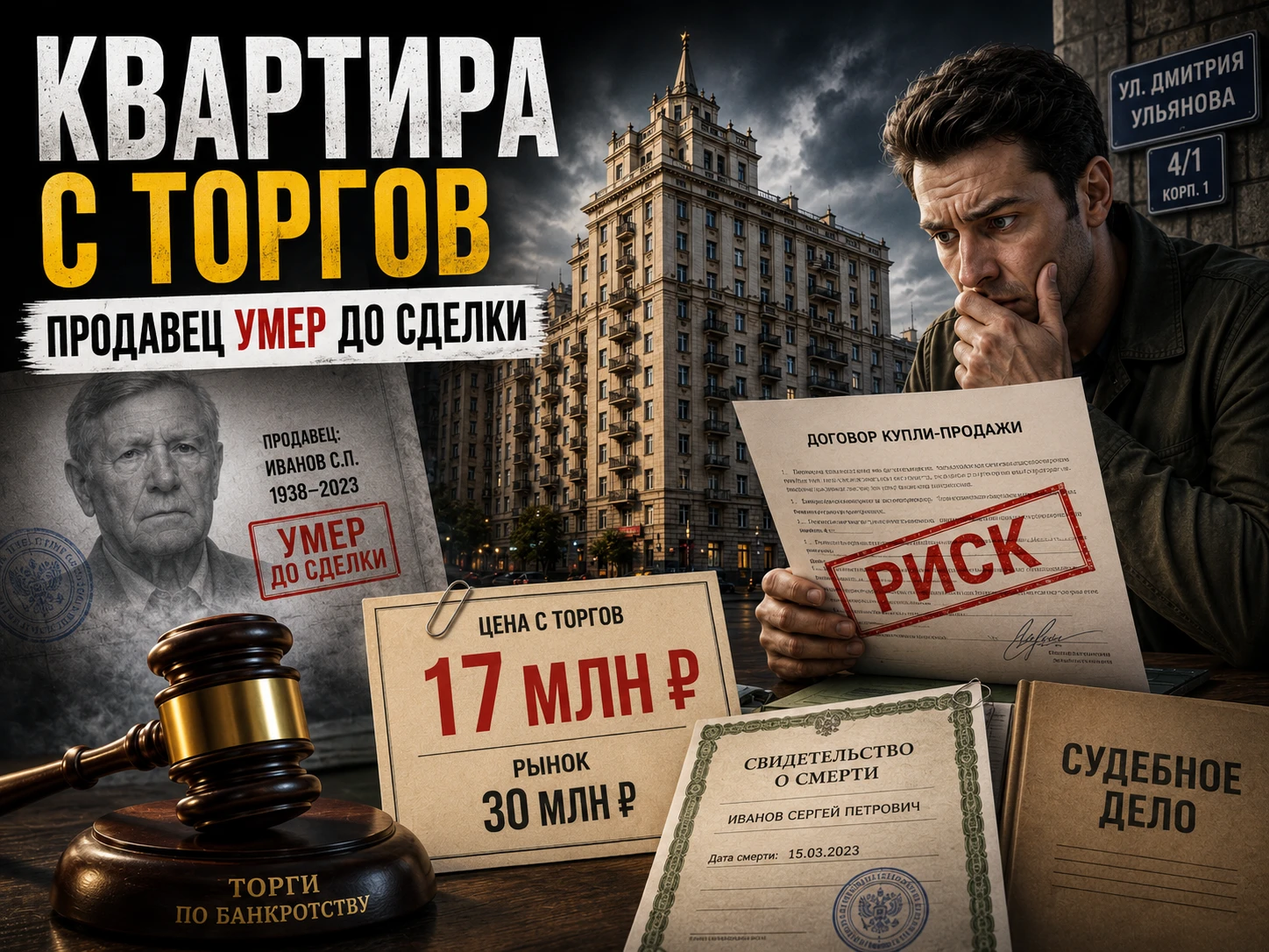 Квартира стоит 30 млн. На торгах ее выставили за 17 млн. Подарок? Нет, мина