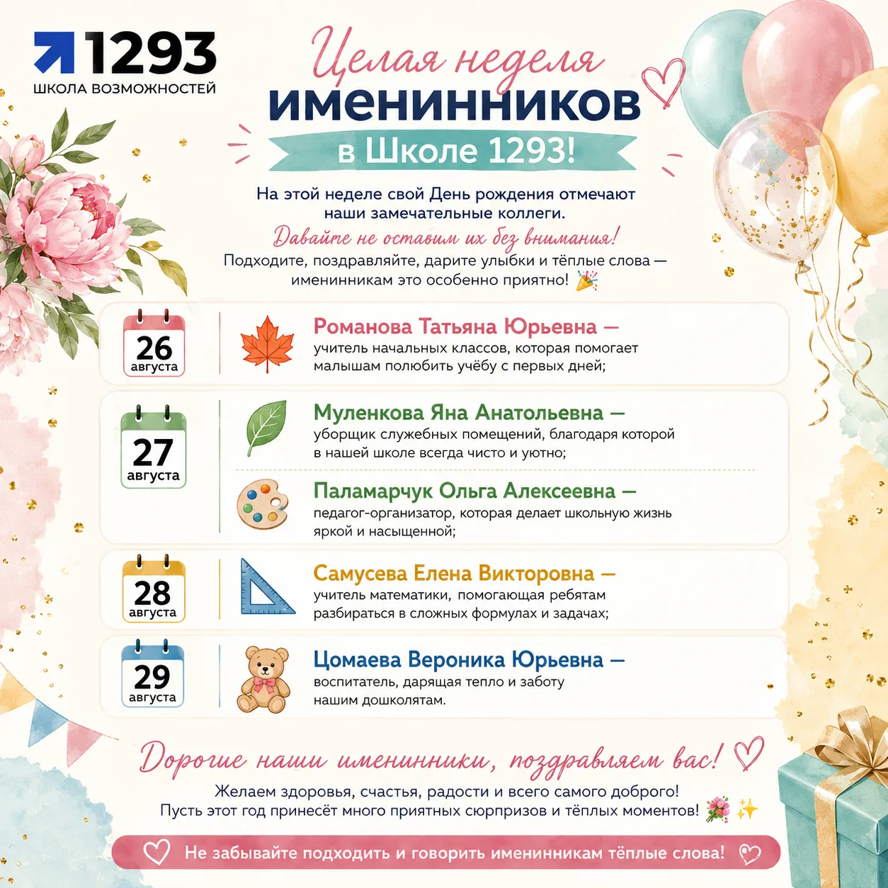 🎈 Именинники недели!