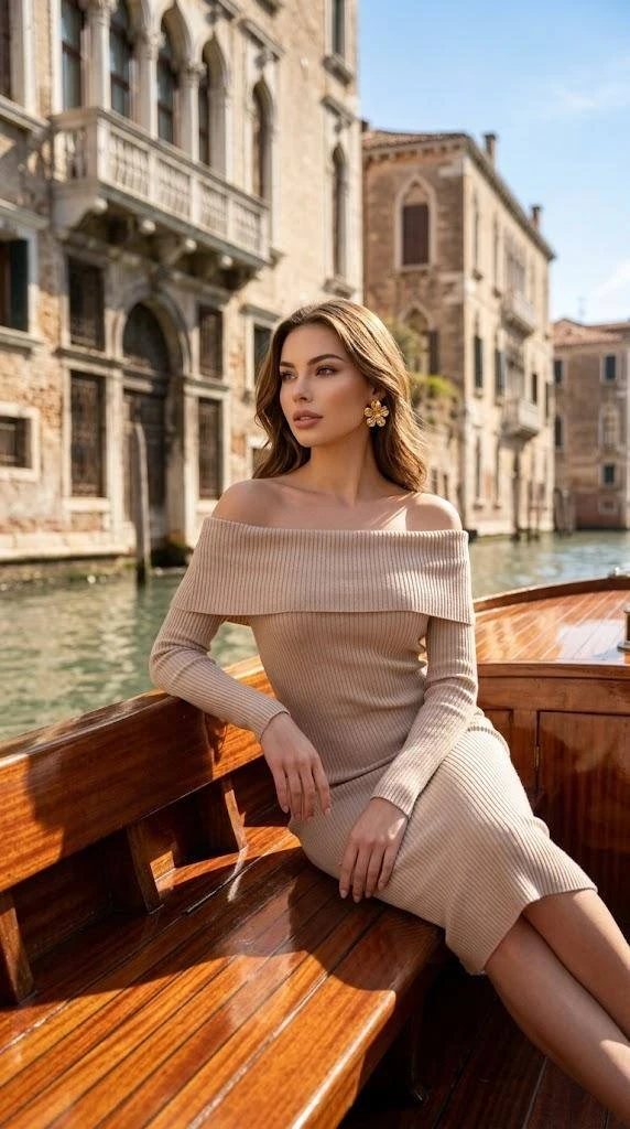 Летняя Венеция 🖤  Ultra-realistic editorial photography on a sunny day in a picturesque canal settin