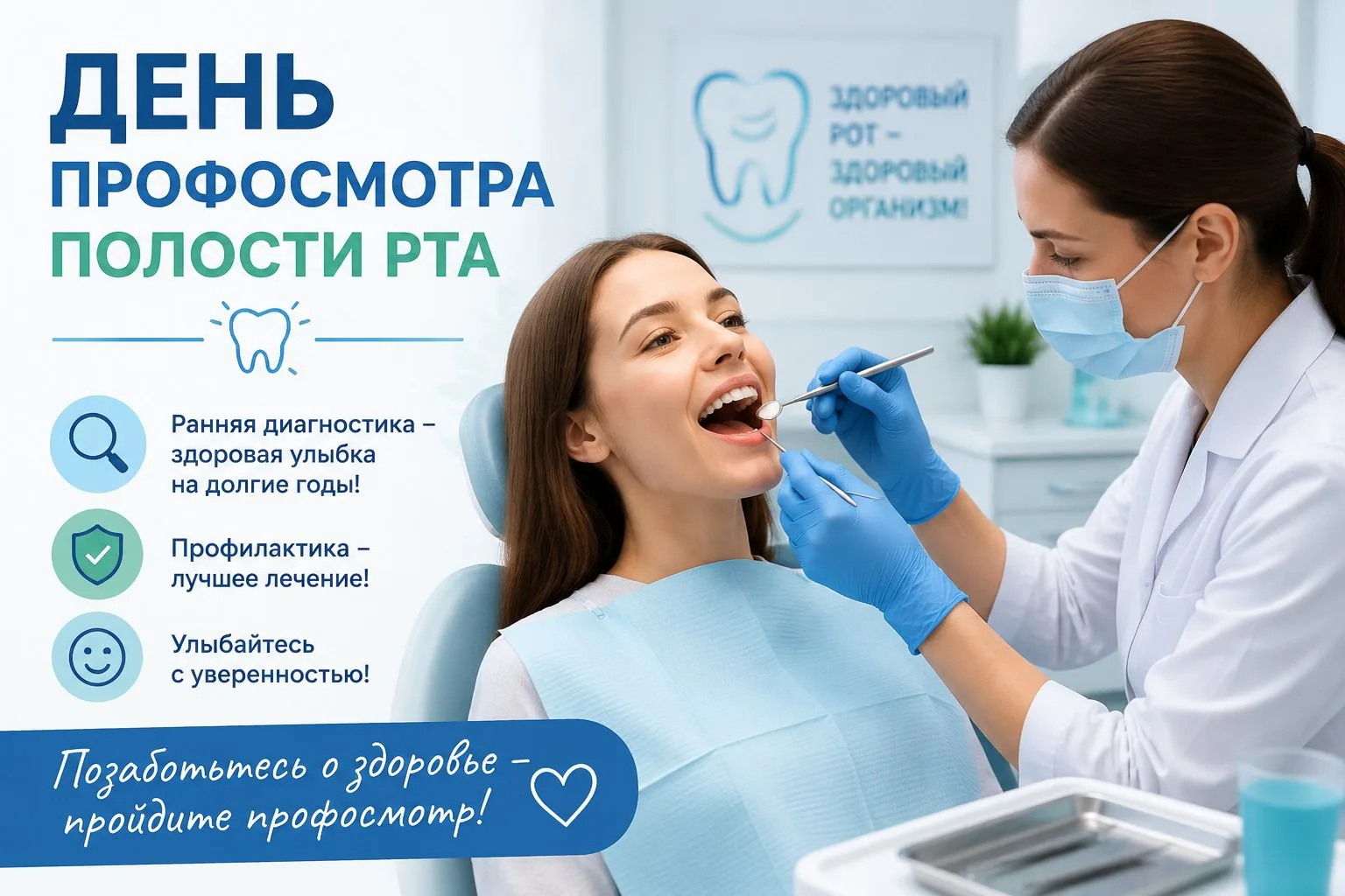 🦷 Запишись на День профосмотра полости рта!

18 июня врачи-стоматологи проведут онкоскрининг ротово