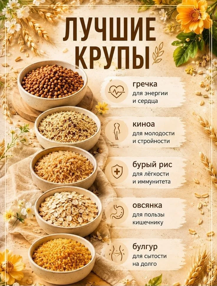 🌾 Крупы, которые стоит чаще добавлять в рацион