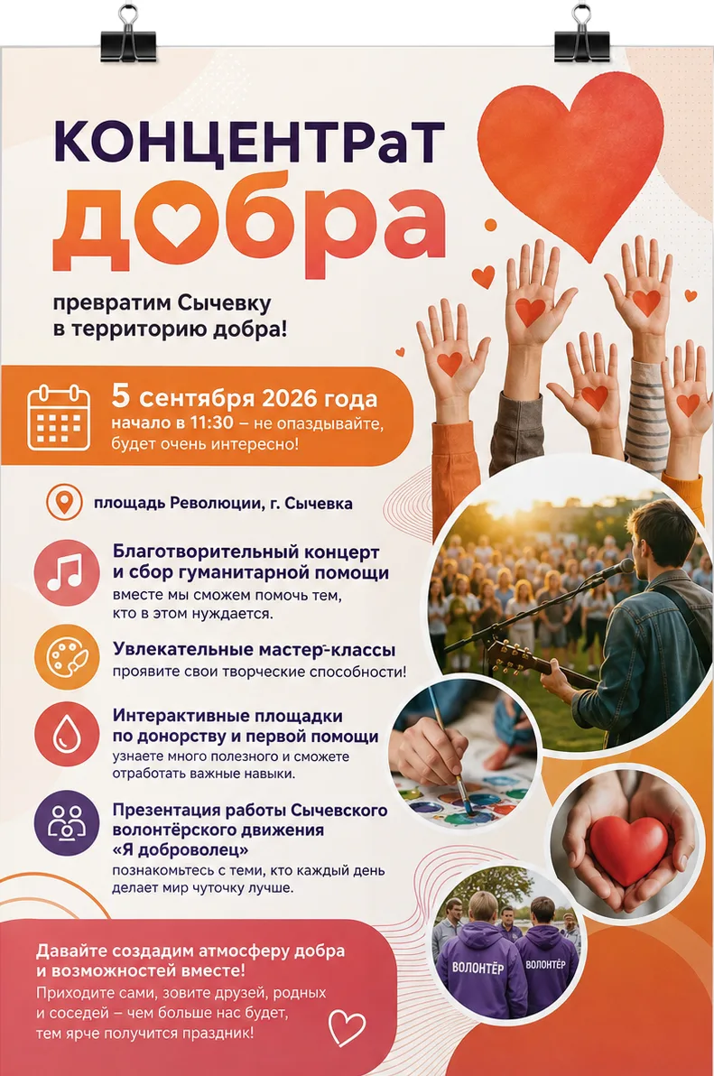 🎉 «КОНЦЕНТРаТ добра»: превратим Сычевку в территорию добра! 🎉