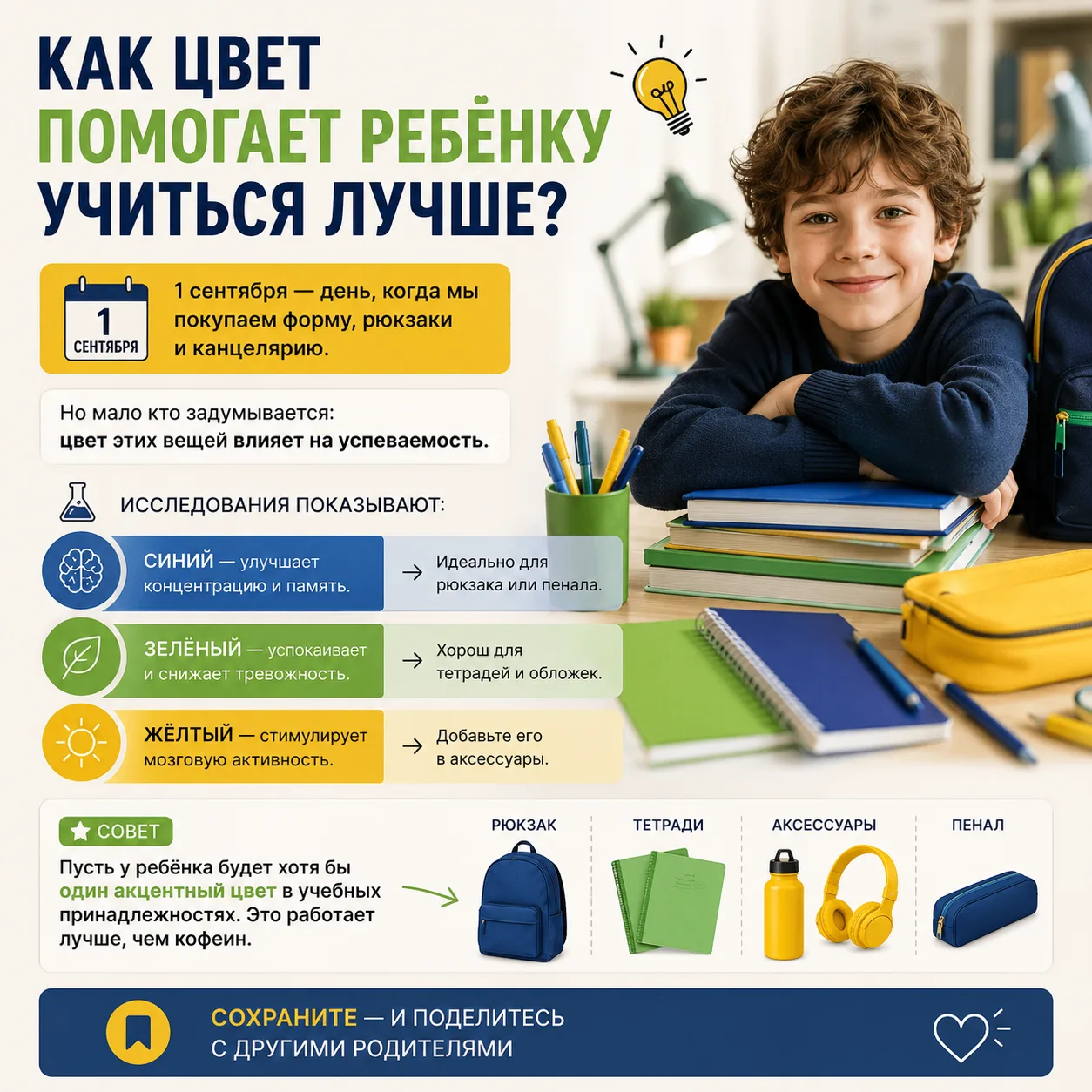 Как цвет помогает ребёнку учиться лучше? 🍂