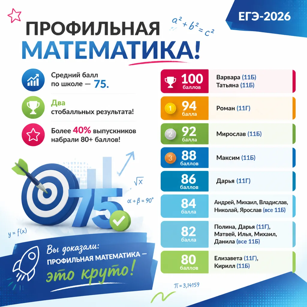🌟💯 СТО БАЛЛОВ — ЭТО НАШЕ! 

Друзья, мы продолжаем делиться радостью! Вы уже знаете, что наши выпус