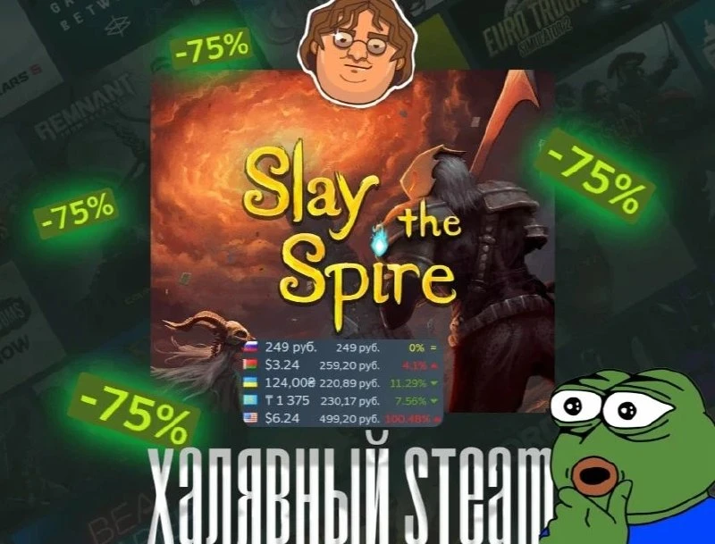 👺 Карточки, рогалики — Slay the Spire получила скидку7️⃣5️⃣

Вам предстоит собрать уникальную колод