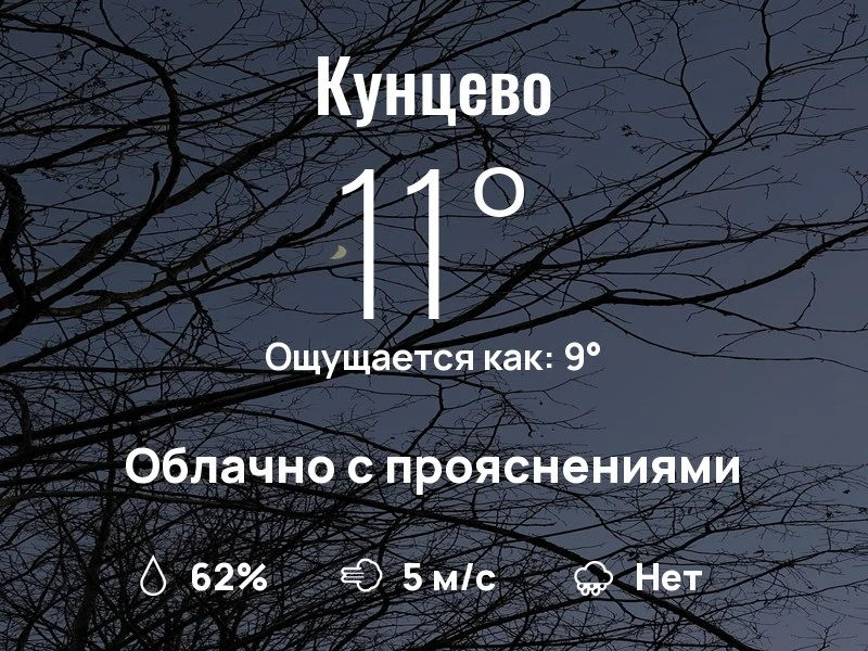 Что с погодой в Кунцево?
