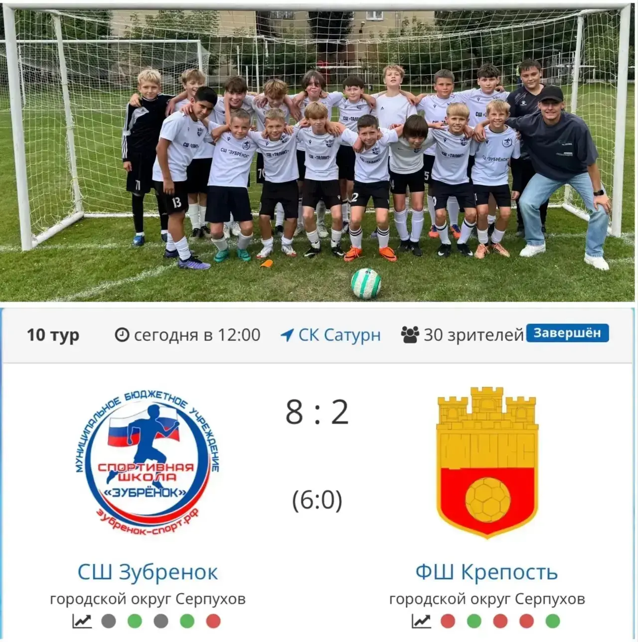 ⚽️ 26 августа команда спортивной школы «Зубрёнок» под руководством тренера Леонида Серг...