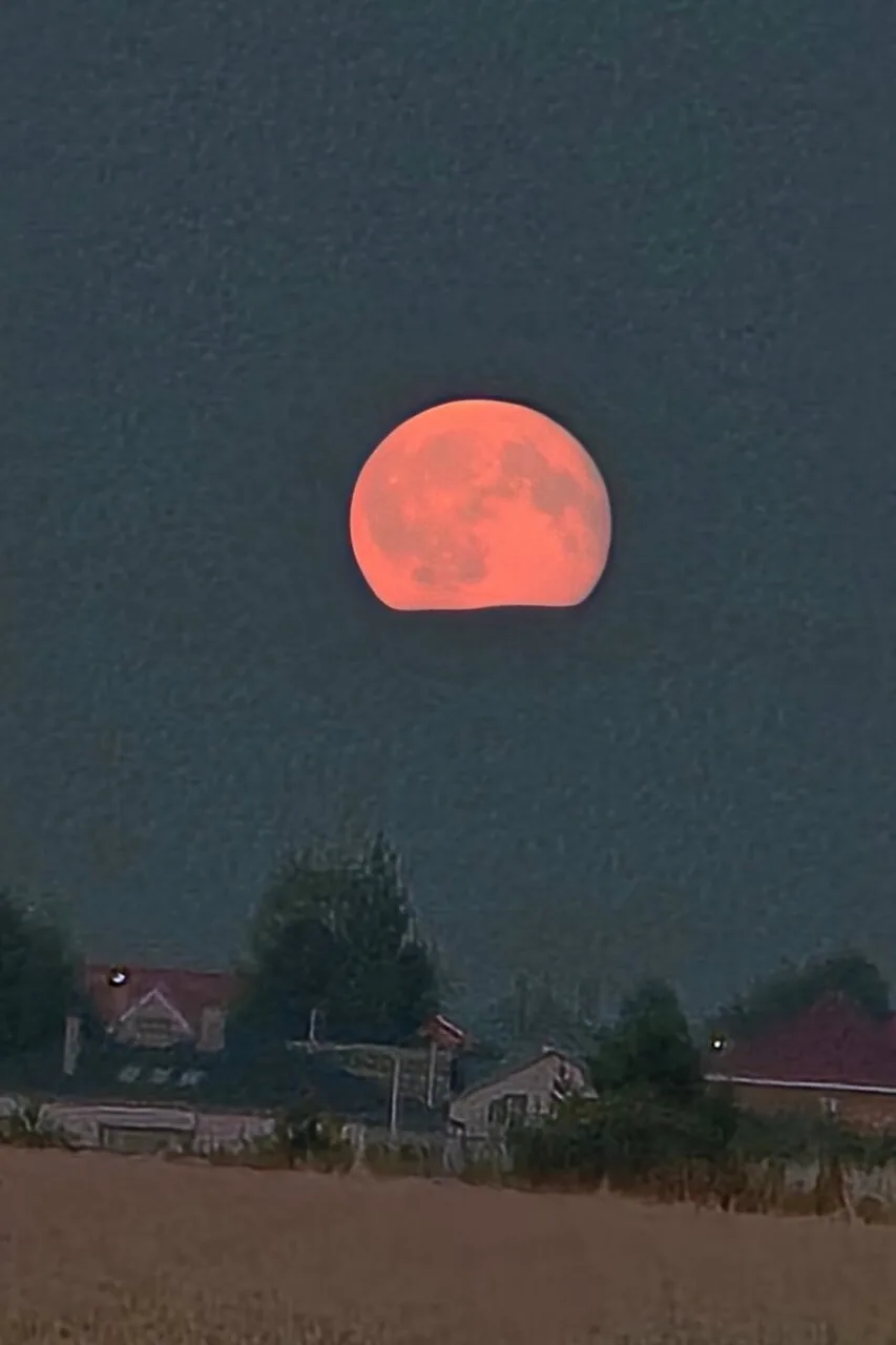 ⚡ 🔴 ОГРОМНЫЙ РОЗОВЫЙ ГИГАНТ НАД ДОМАМИ! 🌕 КРОВАВАЯ ЛУНА