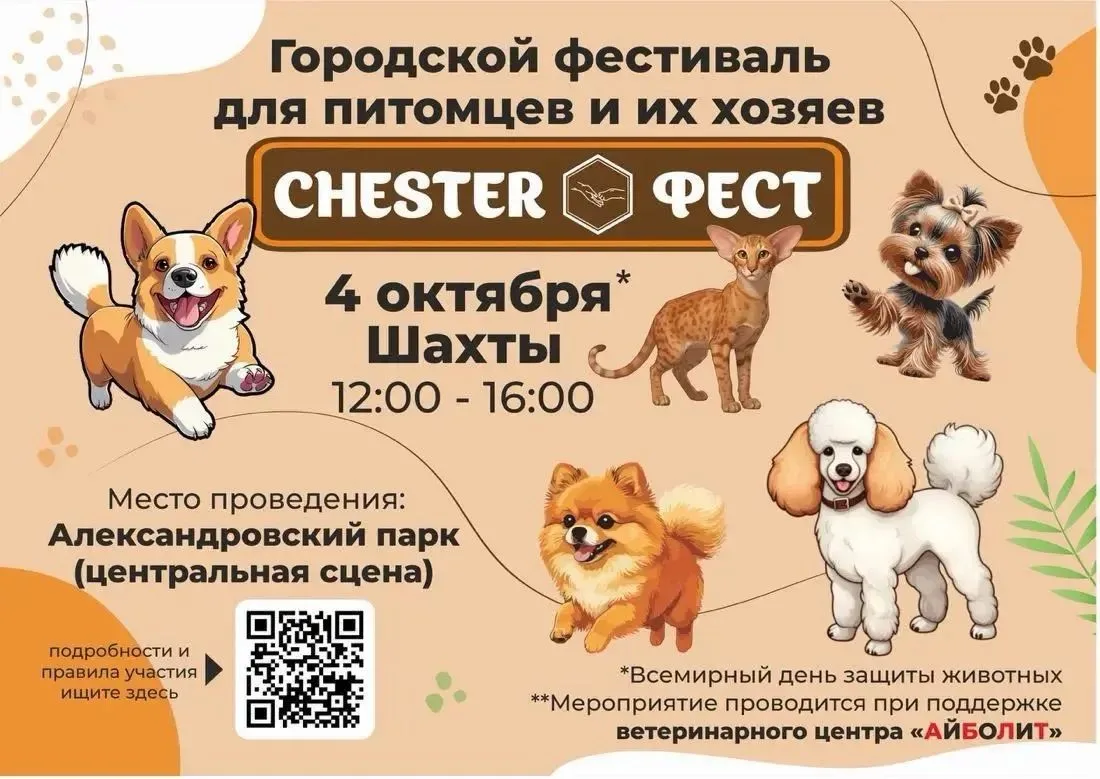 4 октября в Александровском парке города Шахты пройдет фестиваль CHESTER ФЕСТ